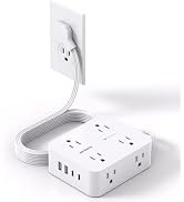 Surge Protector Power Strip, HANYCONY Extension Cord with Multiple Outlets, 5 Ft Ultra Thin Flat ...