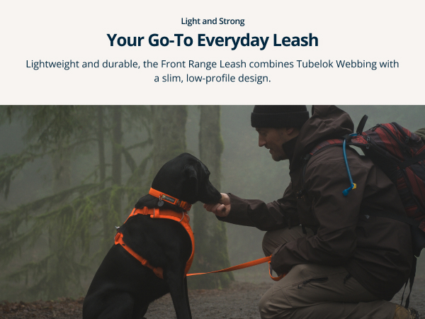 Durable everyday dog leash featuring a lockable Crux Clip for secure collar attachment.