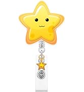 Cute Star Badge Reel for ID Card Badge, Cute Retractable Nurse Star Alligator Clip for Women, ID ...