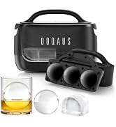 DOQAUS Clear Ice Ball Maker, 2.5 Inch Clear Ice Cube Maker, 2-in-1 Mold Creates 7 Spheres & Cubes...