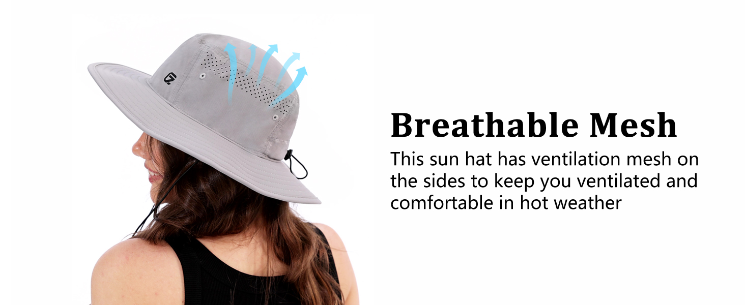 entilated mesh sides and quick-dry fabric keep this sun hat airy and comfortable in hot weather