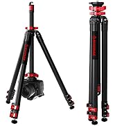 IFOOTAGE 65" Aluminum Camera Tripod, Professional Video Tripod 3 Sections with Centre Pole, Compa...