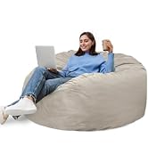 DUMOS Bean Bag Chairs, Bean Bags for Teens, Large Beanbag Chair with Memory Foam Filled and Soft ...