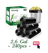 black small 2.6 gallon trash bags, garbage bags, bathroom trash can bin liners, waste basket liner