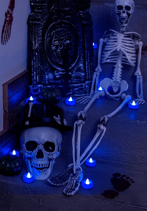 blue tea lights