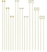 FIVEIZERO Eye Pins and Flat Head Pins for Jewelry Making, 900 PCS Metal Eyepins, Headpins & Ball ...