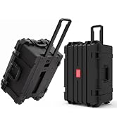 Regetek Waterproof Hard Case,27 x 20 x 13 Inch, Equipment Rolling Hard Case with Foam/Wheels/Retr...