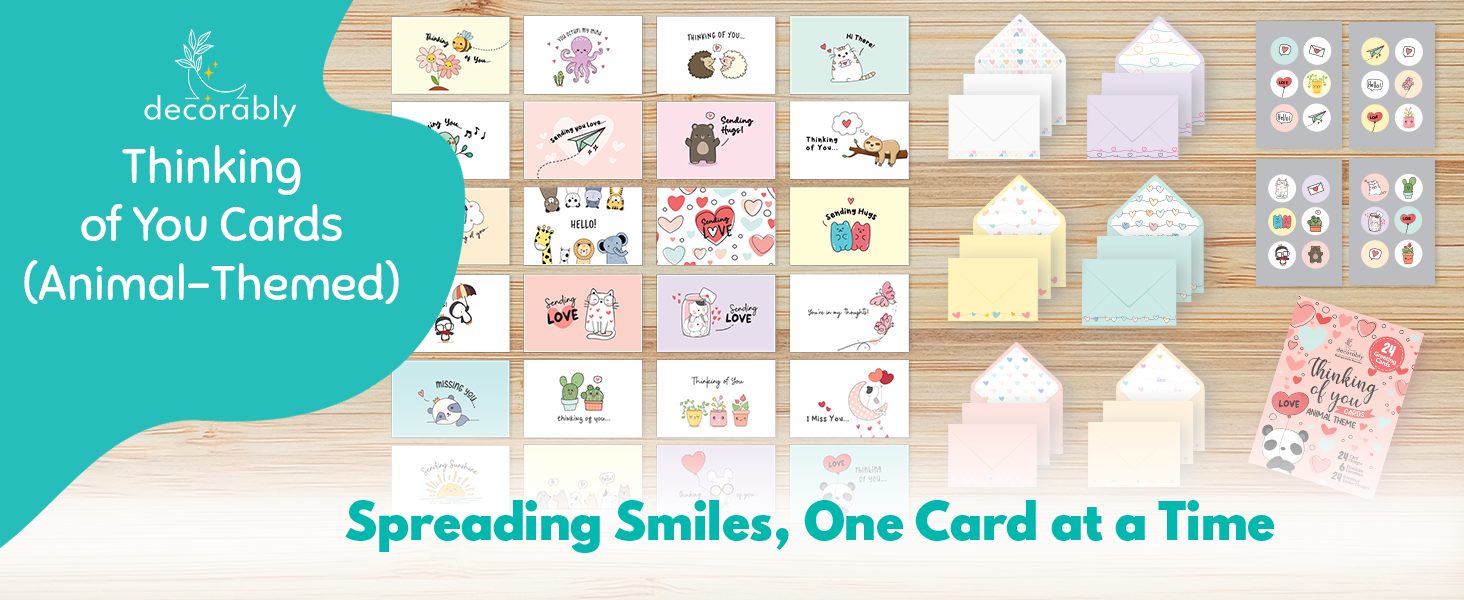 animal thinking of you cards