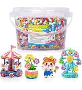Caydo 3000PCS 5mm Fuse Beads, Mixed Colors Iron Beads for Kids Crafts, Bucket Packed for Storage,...