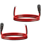 1.6FT 14AWG DC Power Cable 5.5mm x 2.5mm Female Connector Pre-Tinned Branch Wire DC Extension Cab...