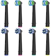 8pcs Cross Clean Replacement Heads for Oral B Electric Toothbrush, Professional Electric Toothbru...