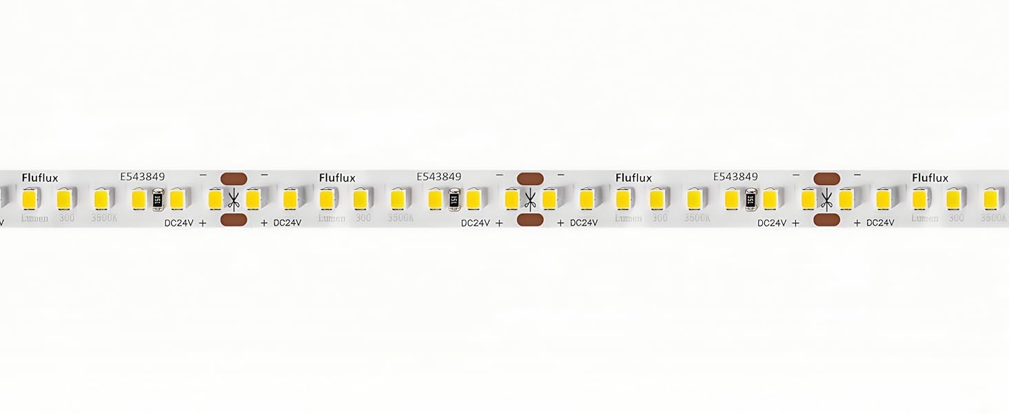 24V LED strip light with uniform and even Light Output, Minimal Heat when running at full brightness