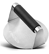 FANGSUN Burger Press with Anti-Scald Handle, 5.8 Inch Stainless Steel Burger Smasher, Round Non-S...