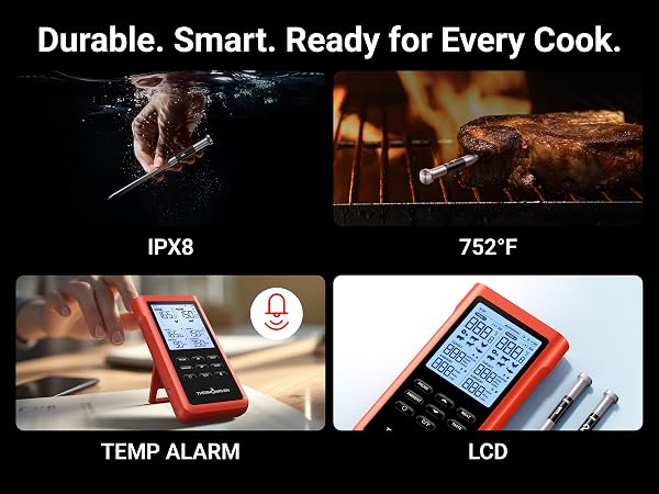 meat thermometer grill thermometer probe thermometer wireless oven thermometer bbq thermometer