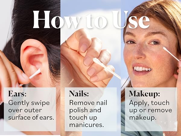 Sky Organics Organic Cotton Swabs can be used for ears, nails, and makeup