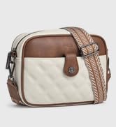 quilted crossbody bags for women beige&brown