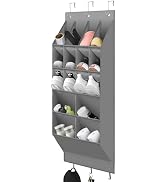 KLEVERISE 1 Pack Over the Door Shoe Organizer Hanging Shoe Rack Hanger Shoe Holder with 3 Hooks f...