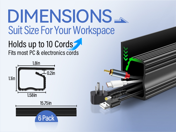 Cable Management Under Desk J Channel Cable Raceway Cord Cable Organizer for Desk Wire Management