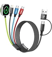 Firsting Travel Essentials Watch Charger, Dual Type-C 4 in 2 Multi Charging Cable, USB A/C Travel...