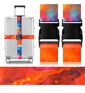 Gutsdoor Luggage Straps for Suitcases Adjustable Travel Belt, Connector Holds Suitcase Bright Col...