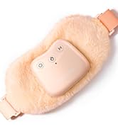 Portable Plush Heating Pad for Period Cramps, Cordless Menstrual Abdominal Massager, Wearable Rec...