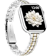 BAITEYOU Slim Narrow Metal Band Compatible with Apple Watch Band 42mm Series 10, 41mm Series 9 8 ...