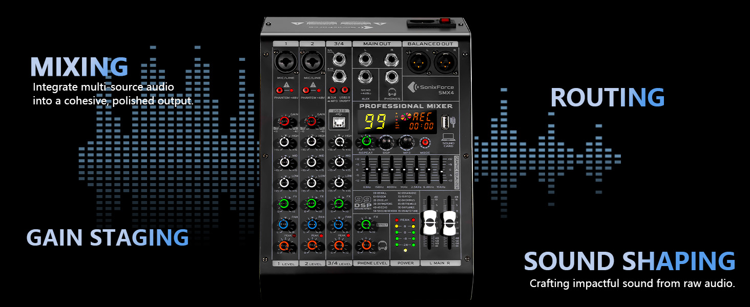 audio mixer dj mixer audio interface sound board