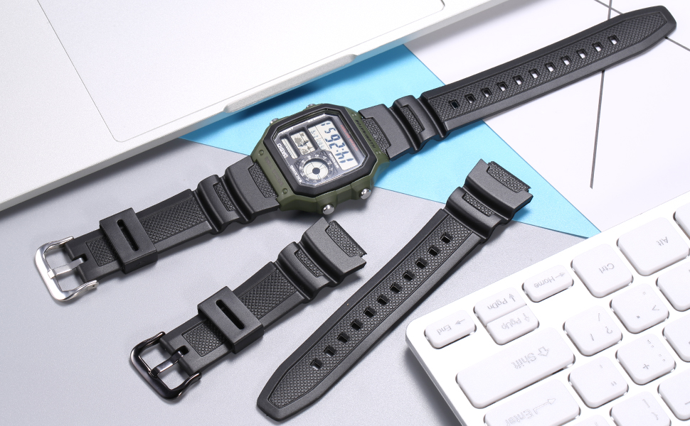 Compatible with Casio W735 AE 1000 1200 AQS 810 BAND STRAP