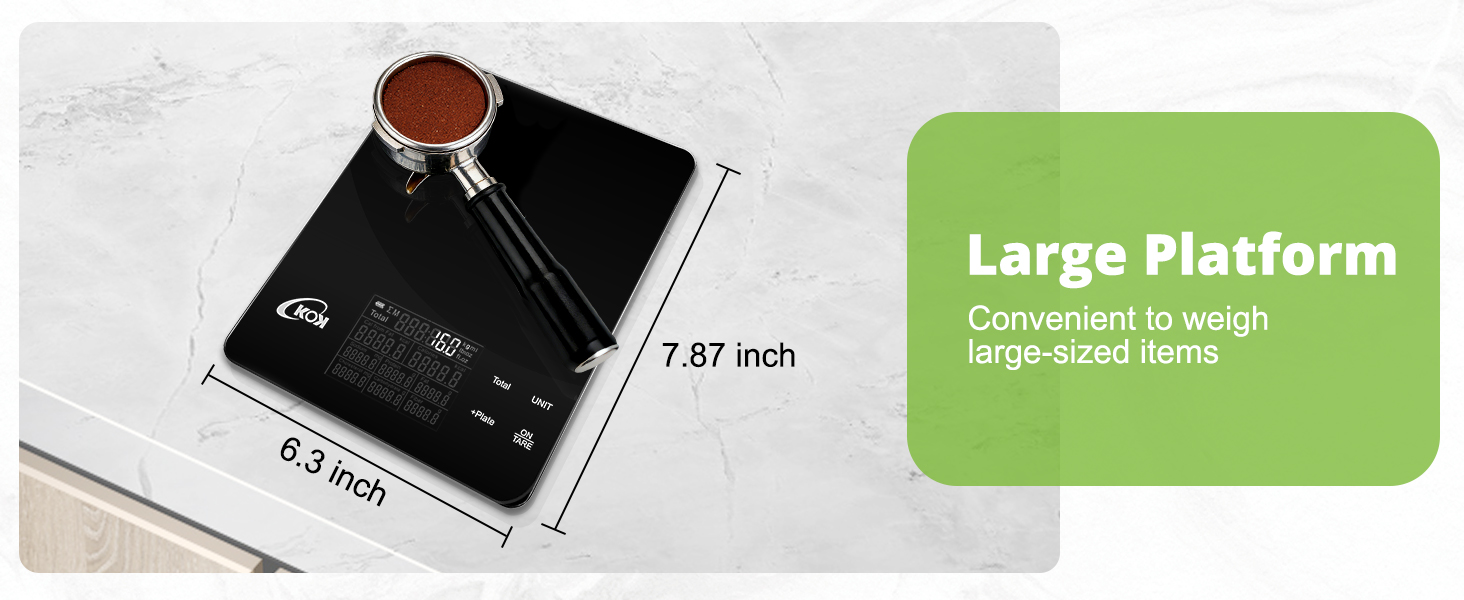 macro scale for food has Large Platform for Convenient to weigh large-sized items