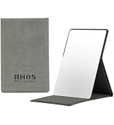 RHOS Folding Pocket Mirror for Men, Stainless Steel Travel Makeup Mirror, Compact and Portable fo...
