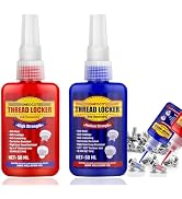GNEOCO Thread Lock Blue and Red 50ml x 2, Threadlocker Medium and Strong Strength, Thread Locker ...