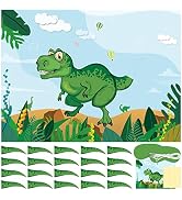 ASTARON Pin The Tail on The Dinosaur with 24 PCS Tails Dinosaur Theme Party Games Dino Birthday P...