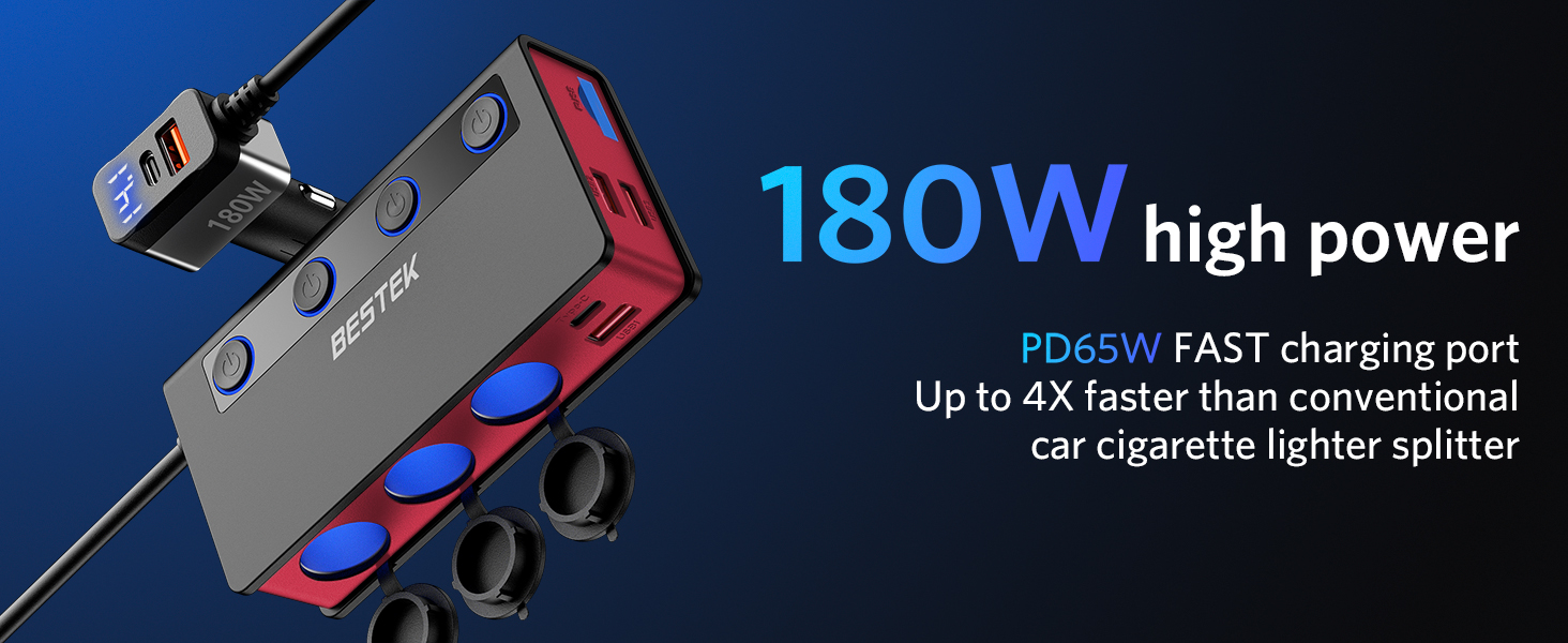 180W CAR Cigarette lighter splitter