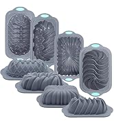 4 Piece Silicone Loaf Pan for Baking Bread, Non-Stick Kitchen Oven Bread Pan, Perfect for Banana ...