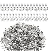 Happy Trees 400 Pcs Metal Badge Clips with Clear PVC Straps, ID Holder Clip for Badge Holders, Na...