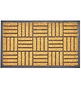 Envelor Criss Cross Coir Welcome Doormat - Natural Coco Coir Outdoor Door Mat - Non Slip Rubber B...