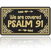 CHACHAHAER Funny Welcome Doormat We are Covered Psalm 91 Non-Slip & Durable Indoor Outdoor Entry ...