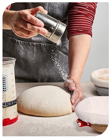 cotton rope proofing baskets and sour dough jar