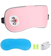SandKing Cordless Heated Eye Massager with Cooling Eye Pad, Vibrating Heating Sleeping Mask for M...