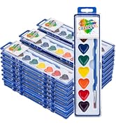 ARTLYMERS 24 Pack Water Color Paint Sets for Kids, 8 Colors Heart Watercolor Paint Set with Paint...