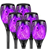 Upgraded Larger Solar Lights Outdoor, 6 Pack Flickering Flame Torch Lights with Super Larger Size...