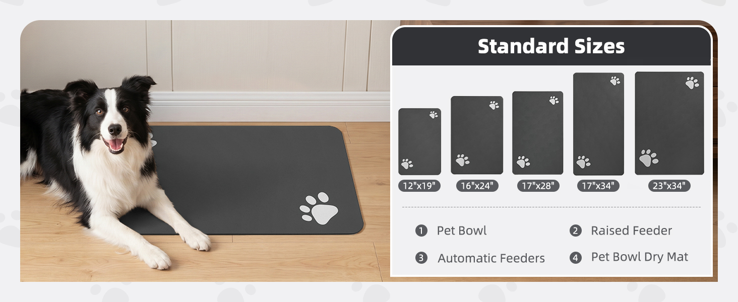 Pet Feeding Mat-Absorbent Dog Mat for Food and Water Bowl-No Stains Easy Clean Dog Food Mat