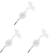 Mikikit Retractable Earbuds, 3pcs Wired Retractable Earphone Stereo in-Ear Earbuds 3.5mm Jack Ear...