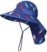 WINTOJO Toddler Sun Hat Kids Bucket Hat UPF 50+ Wide Brim Neck Flap - Adjustable Baby Beach Hat S...