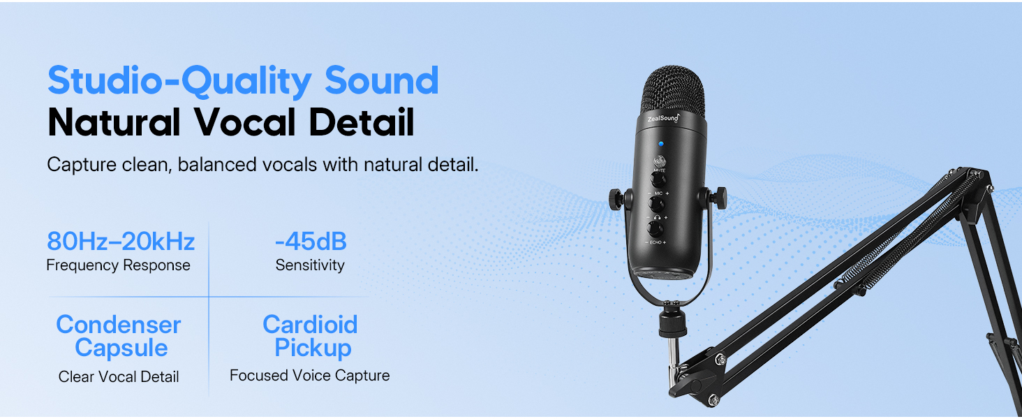 Studio-Quality Sound Natural Vocal Detail