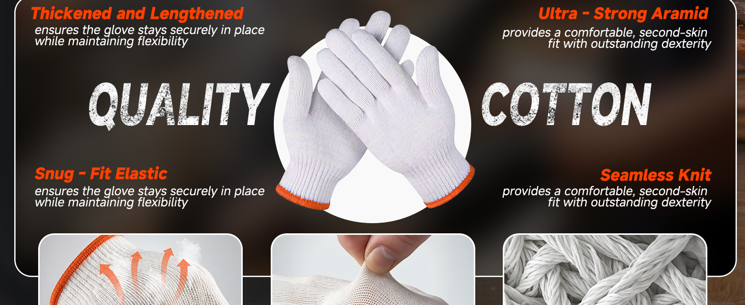Reusable cotton BBQ liner gloves are machine-washable and rated for 100-plus uses,educing long-term