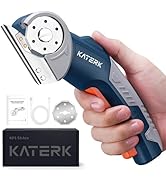 Katerk Cordless Electric Scissors with Safety Lock & LED Light, Pocket-sized Box Carpet Cardboard...