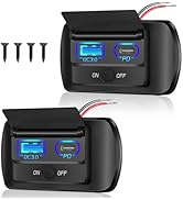 2PCS 54W 12V USB Outlet Panel Wall Mount, Dual PD3.0 Type C 36W & QC3.0 18W Quick Charger LED USB...