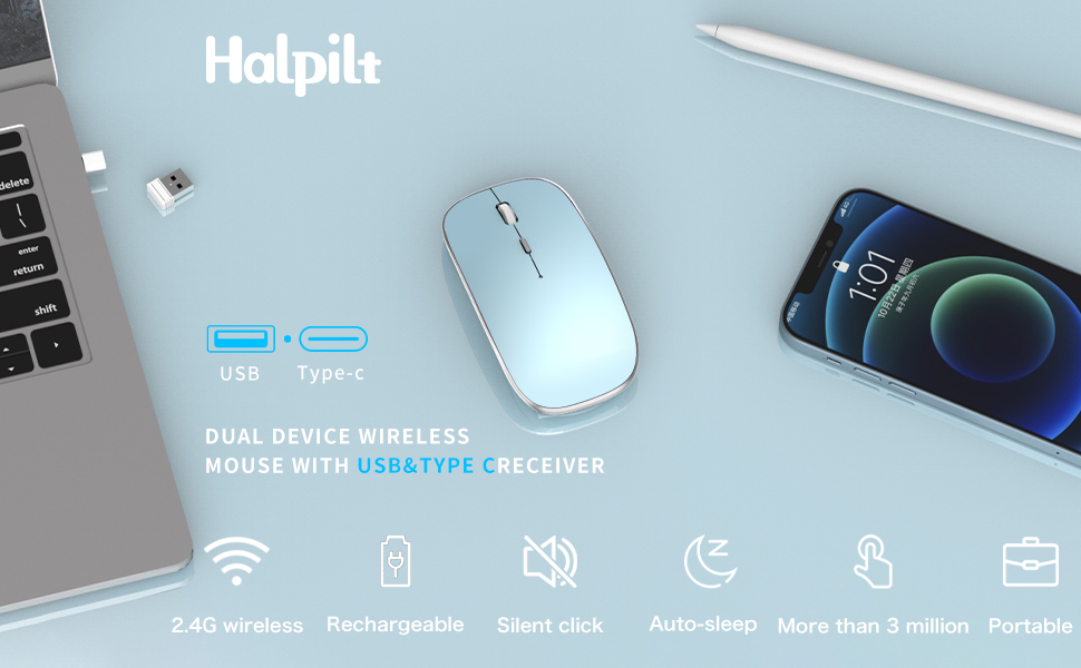 wireless mouse--(Blue)