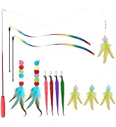 YULOYI Cat Toys for Indoor Cats, 13 Packs Interactive Cat Wand Toy Set with Feather Toys & Teaser...